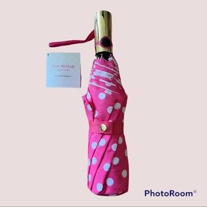 Isaac Mizrahi Pink Polka Dots Umbrella